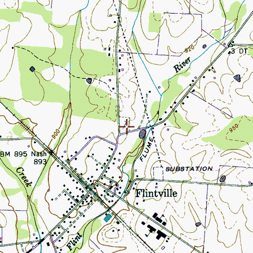 Topographic Map of Flintville Cemetery, TN