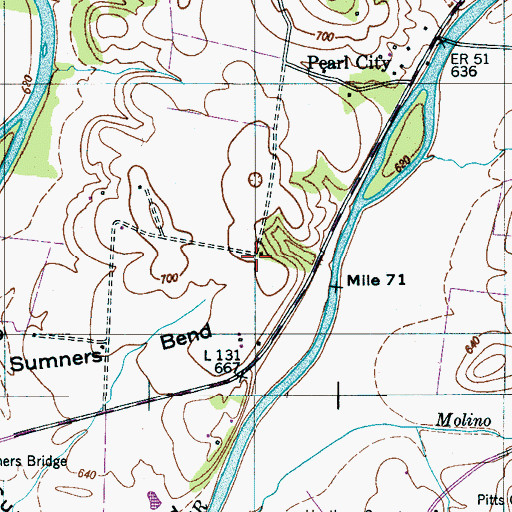 Topographic Map of Ford Cemetery, TN