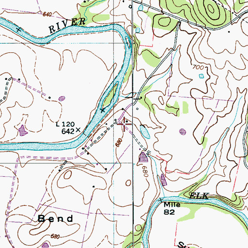 Topographic Map of Fullerton Cemetery, TN