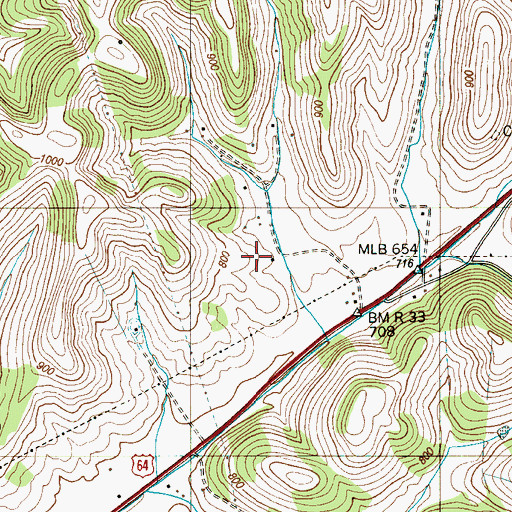 Topographic Map of Gunter Cemetery, TN