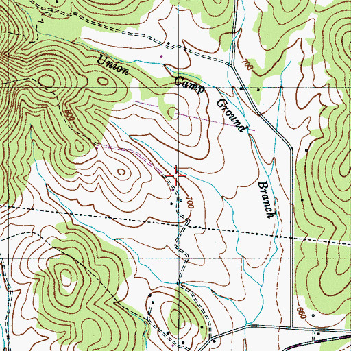 Topographic Map of Hamilton Cemetery, TN