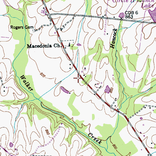 Topographic Map of Hancock Cemetery, TN