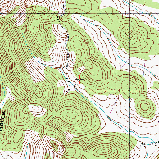 Topographic Map of Johnston Cemetery, TN