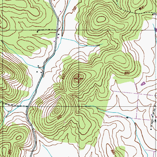Topographic Map of Kent Cemetery, TN
