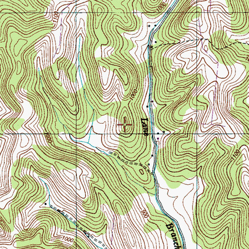 Topographic Map of Lane Cemetery, TN