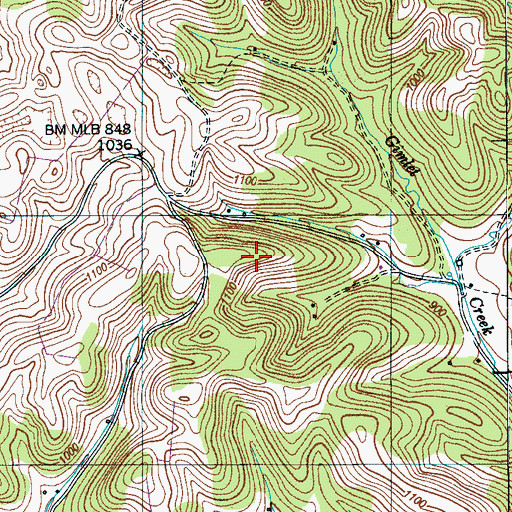 Topographic Map of Mansfield Cemetery, TN