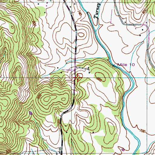Topographic Map of McDaniel Cemetery, TN