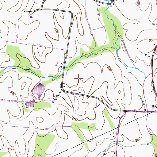 Topographic Map of McDaniel Cemetery, TN