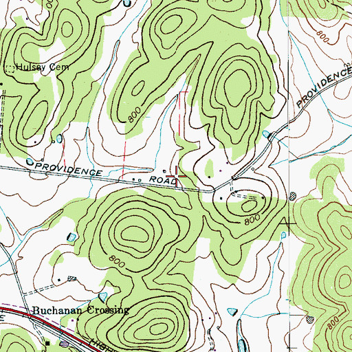 Topographic Map of McDaniel Cemetery, TN