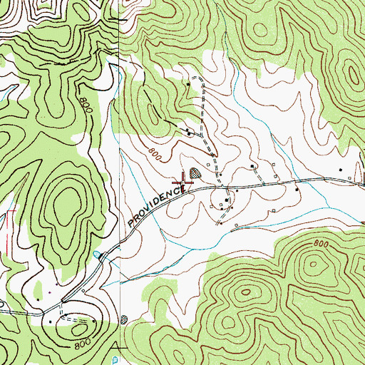 Topographic Map of McDaniel-Parks Cemetery, TN