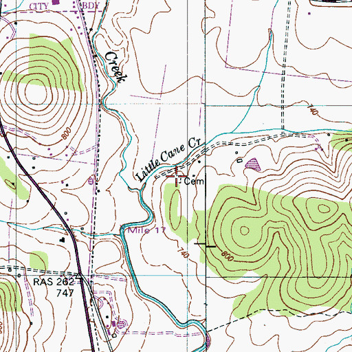 Topographic Map of McEwen Cemetery, TN