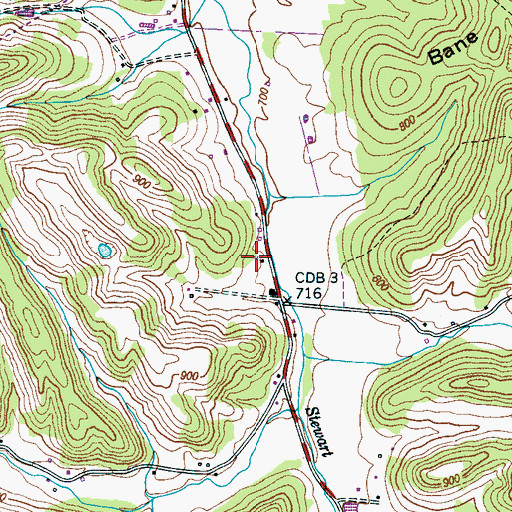 Topographic Map of McGee-McCartney Cemetery, TN
