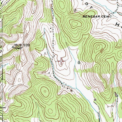 Topographic Map of Mead Cemetery, TN