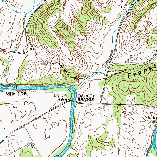 Topographic Map of Moores Chapel Cemetery, TN