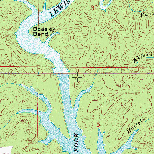 Topographic Map of Houston Recreation Site, AL