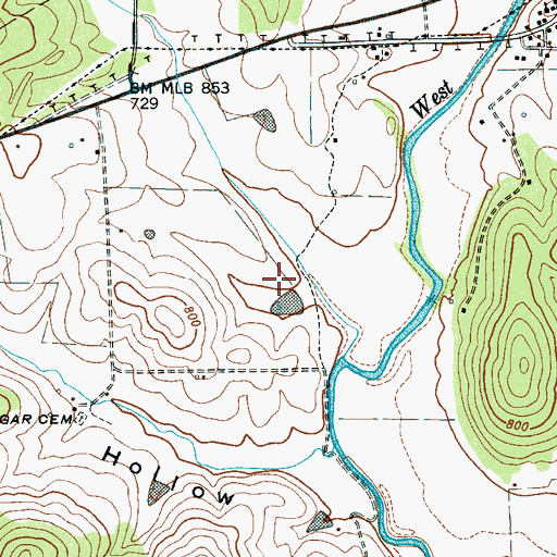 Topographic Map of Morgan Cemetery, TN