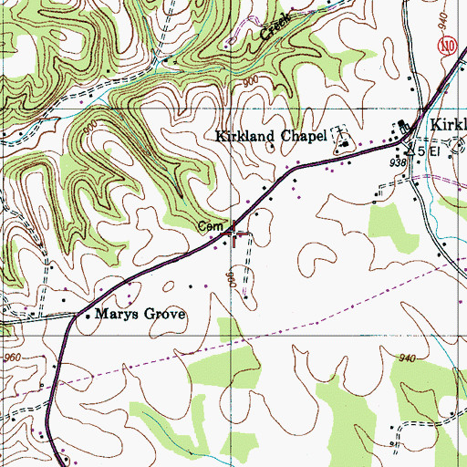 Topographic Map of Moyers Cemetery, TN
