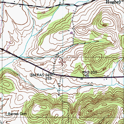 Topographic Map of Porch Cemetery, TN