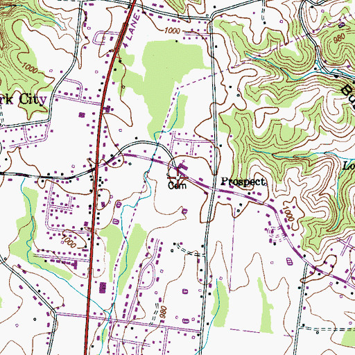 Topographic Map of Prospect Cemetery, TN