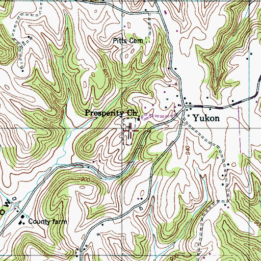 Topographic Map of Prosperity Cemetery, TN