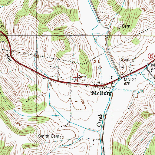 Topographic Map of Rambo Cemetery, TN