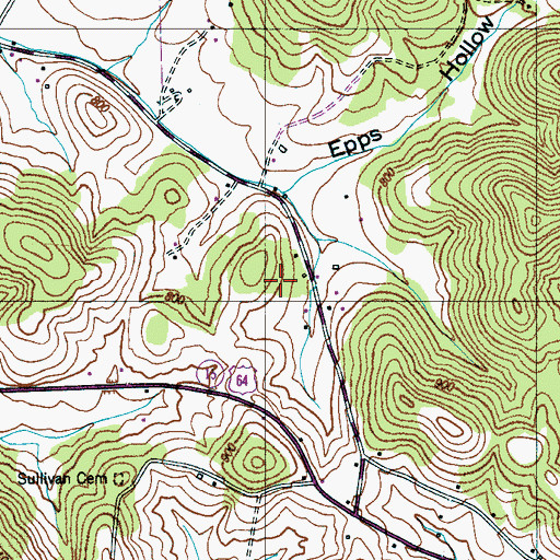 Topographic Map of Ramsey Cemetery, TN