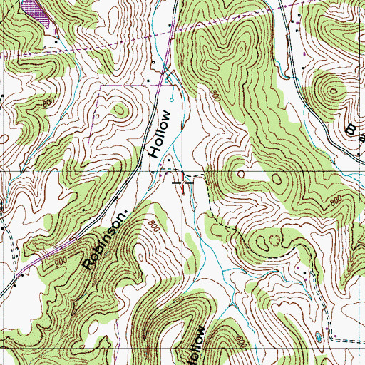 Topographic Map of Robinson Cemetery, TN