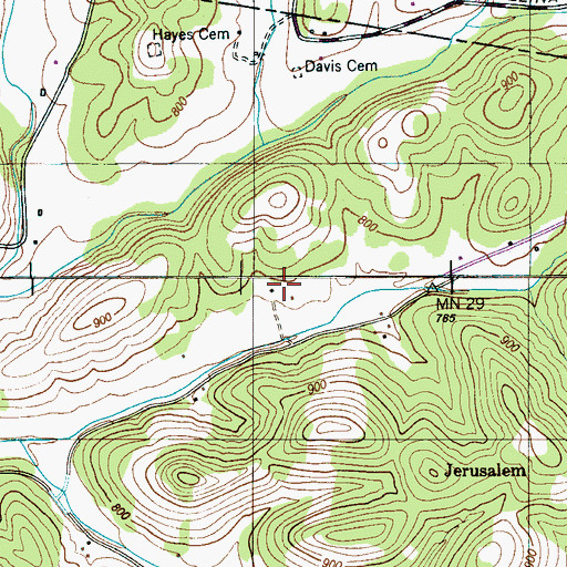 Topographic Map of Roden Cemetery, TN