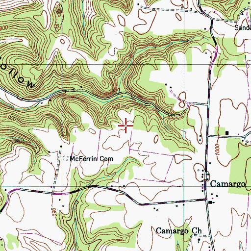 Topographic Map of Sandlin Cemetery, TN