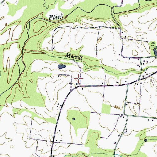 Topographic Map of Simms Cemetery, TN