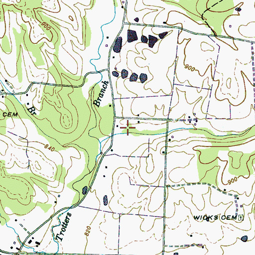 Topographic Map of Southworth Cemetery, TN