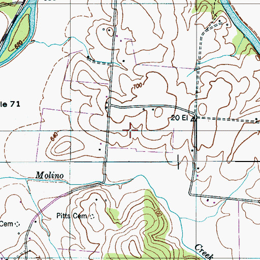 Topographic Map of Stephens Cemetery, TN