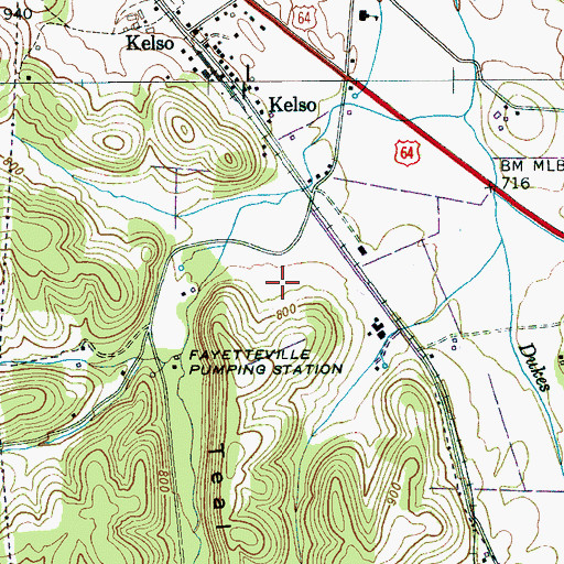 Topographic Map of Taylor-Gray Cemetery, TN