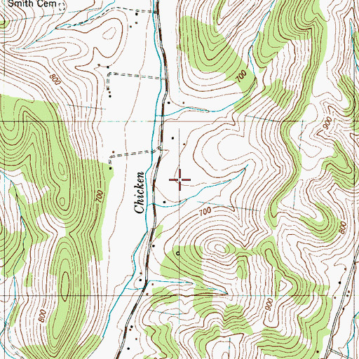 Topographic Map of Thorpe Cemetery, TN