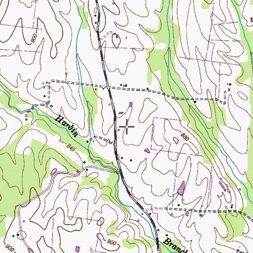 Topographic Map of Towry Cemetery, TN