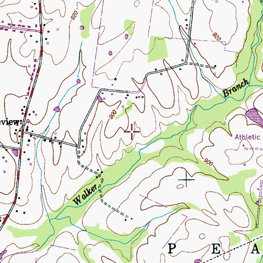 Topographic Map of Towry Cemetery, TN