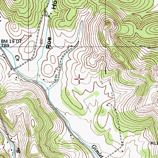 Topographic Map of Ward-Ashby Cemetery, TN