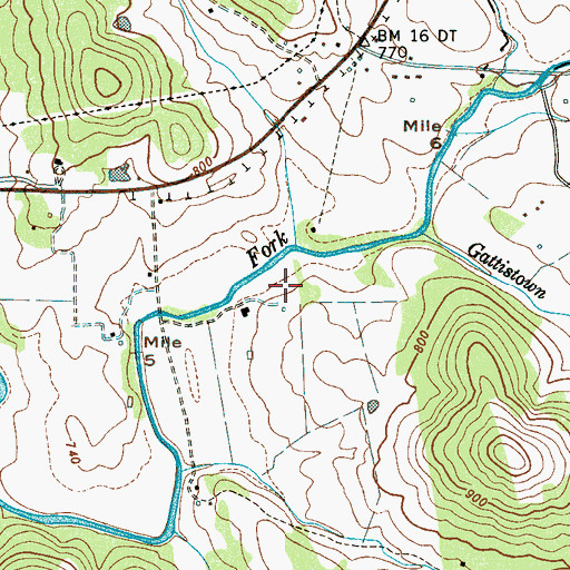 Topographic Map of Whitaker Cemetery, TN