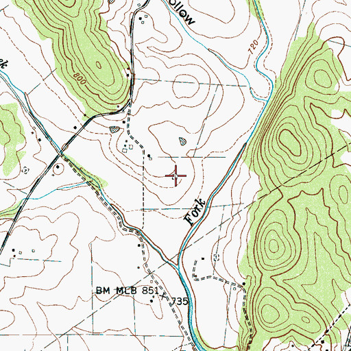 Topographic Map of Whitaker Cemetery, TN