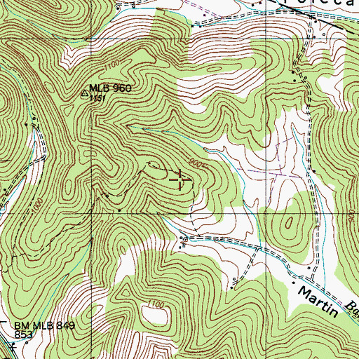 Topographic Map of Wiles Cemetery, TN