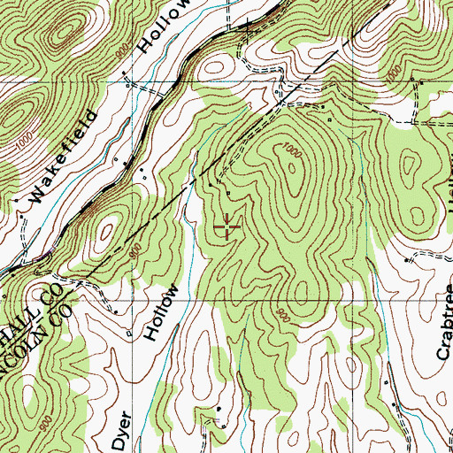 Topographic Map of Wakefield Cemetery, TN