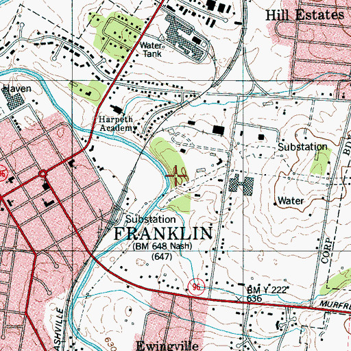 Topographic Map of Figuers Bluff, TN