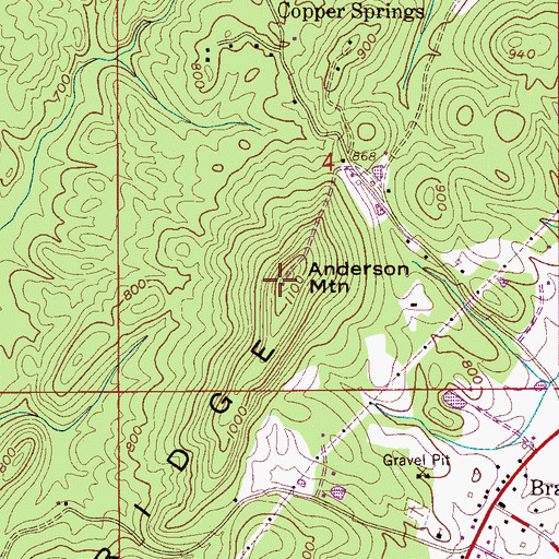 Topographic Map of Anderson Mountain, AL