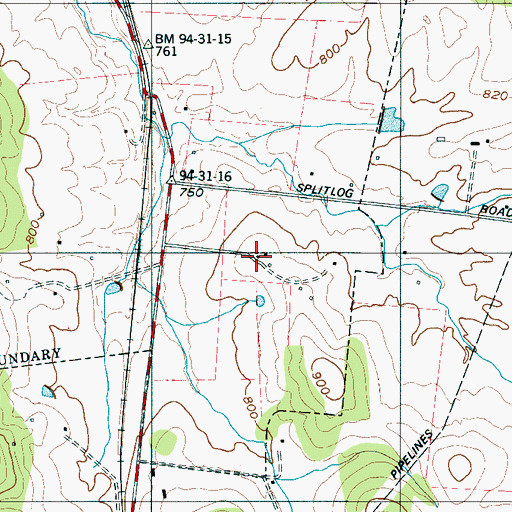 Topographic Map of Inglehame Plantation (historical), TN