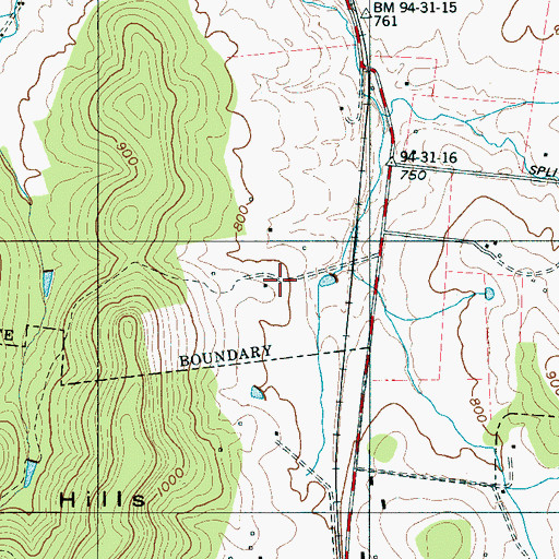 Topographic Map of Ravenwood Plantation (historical), TN