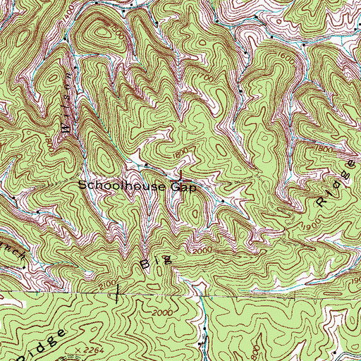 Topographic Map of Big Ridge Cemetery, TN