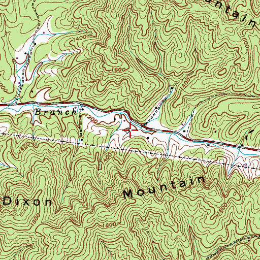 Topographic Map of Breeden-Rolen Cemetery, TN