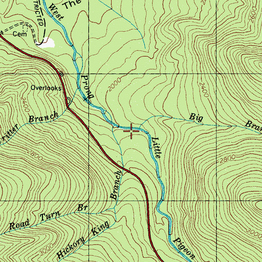 Topographic Map of Cole Cemetery, TN
