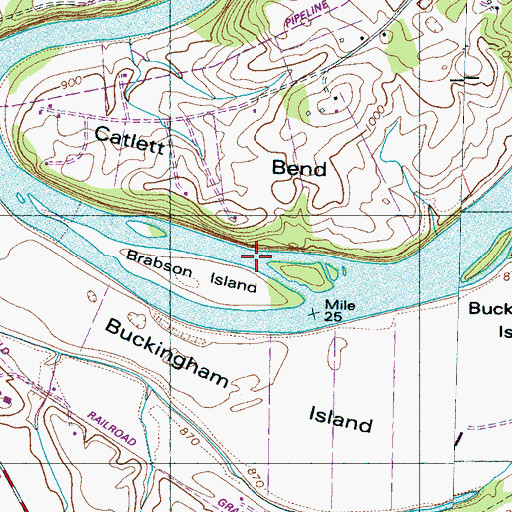 Topographic Map of Davis Shoals, TN