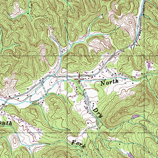 Topographic Map of Dripping Springs Baptist Church, TN
